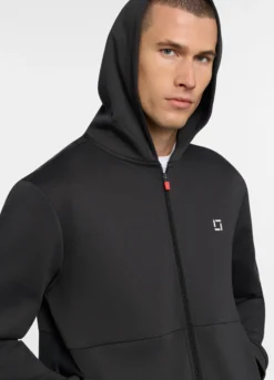 Felpa con cappuccio in interlock misto cotone uomo