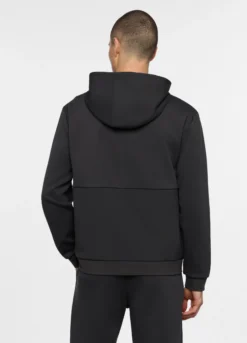 Felpa con cappuccio in interlock misto cotone uomo