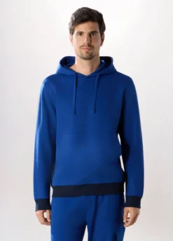 Felpa con cappuccio in misto cotone uomo