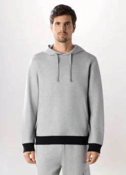 Felpa con cappuccio in misto cotone uomo