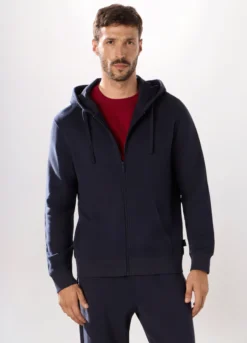 Felpa con cappuccio in puro cotone uomo