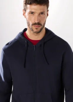 Felpa con cappuccio in puro cotone uomo