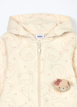 Felpa con cappuccio in puro cotone neonata