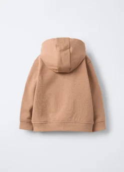 Felpa con cappuccio in puro cotone garzato bimbo