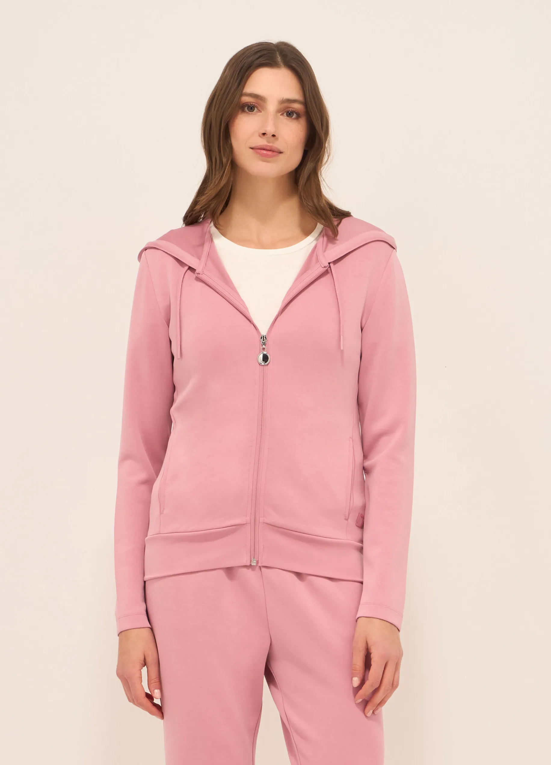 Felpa con cappuccio misto modal donna