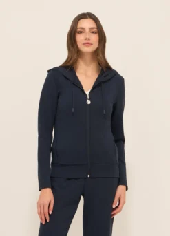 Felpa con cappuccio misto modal donna