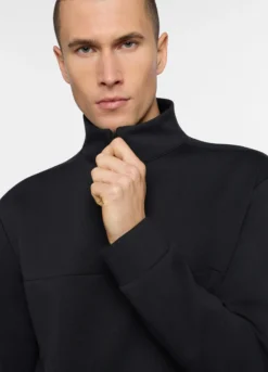 Felpa con mezza zip in interlock uomo