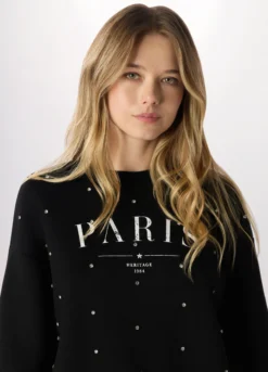 Felpa con strass donna