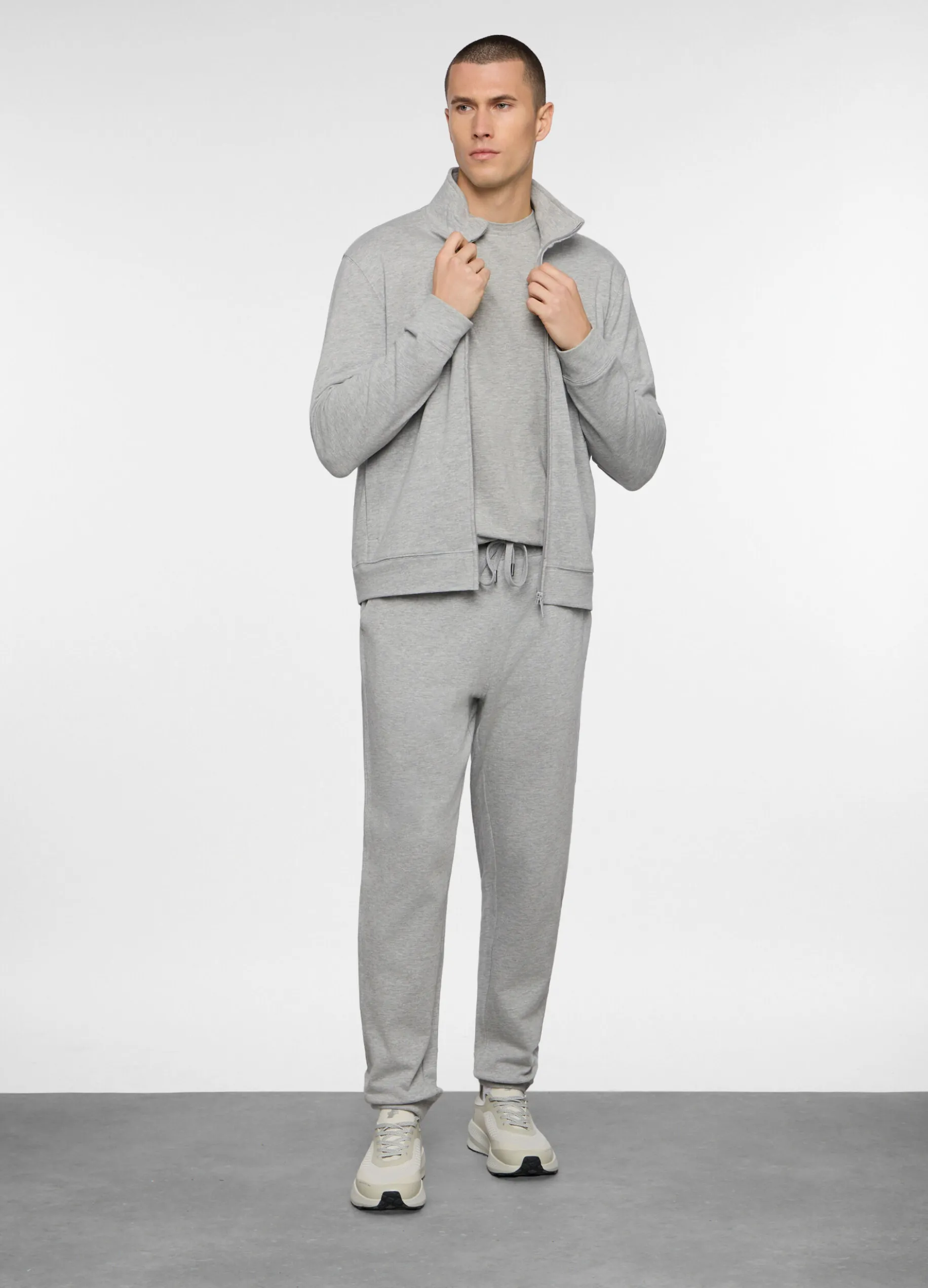 Felpa con zip in cotone uomo