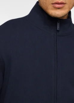 Felpa con zip in maglia di cotone uomo