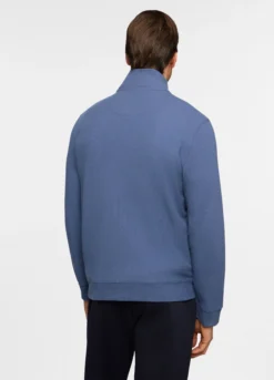 Felpa con zip in maglia di cotone uomo