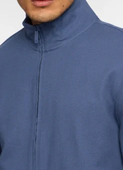 Felpa con zip in maglia di cotone uomo