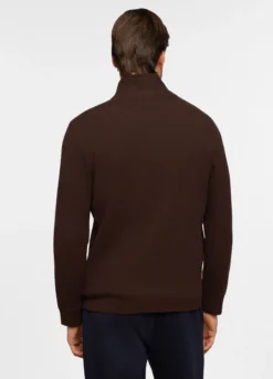 Felpa con zip in maglia di cotone uomo
