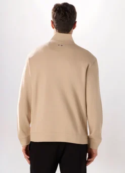 Felpa con zip in puro cotone uomo