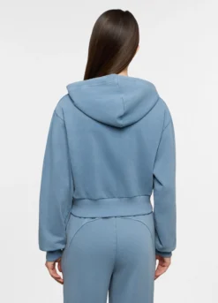 Felpa cropped con cappuccio donna