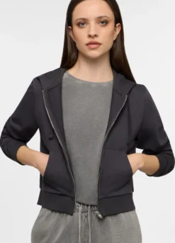 Felpa cropped fit in french terry donna