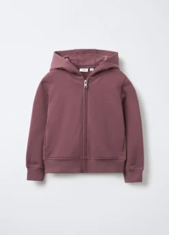 Felpa full zip con cappuccio bambina