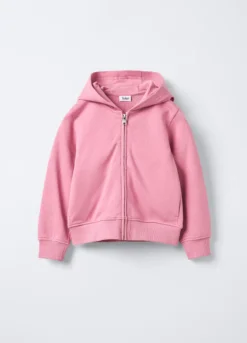 Felpa full zip con cappuccio bambina