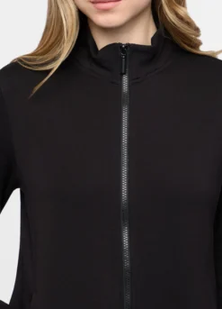 Felpa full zip in french terry di cotone stretch donna