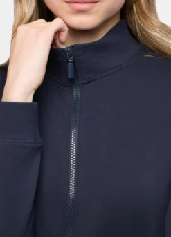 Felpa full zip in french terry di cotone stretch donna