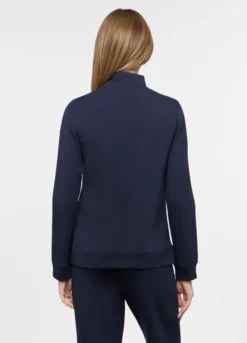 Felpa full zip in french terry di cotone stretch donna