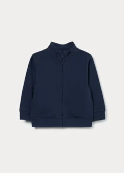Felpa full zip in french terry di puro cotone bimbo