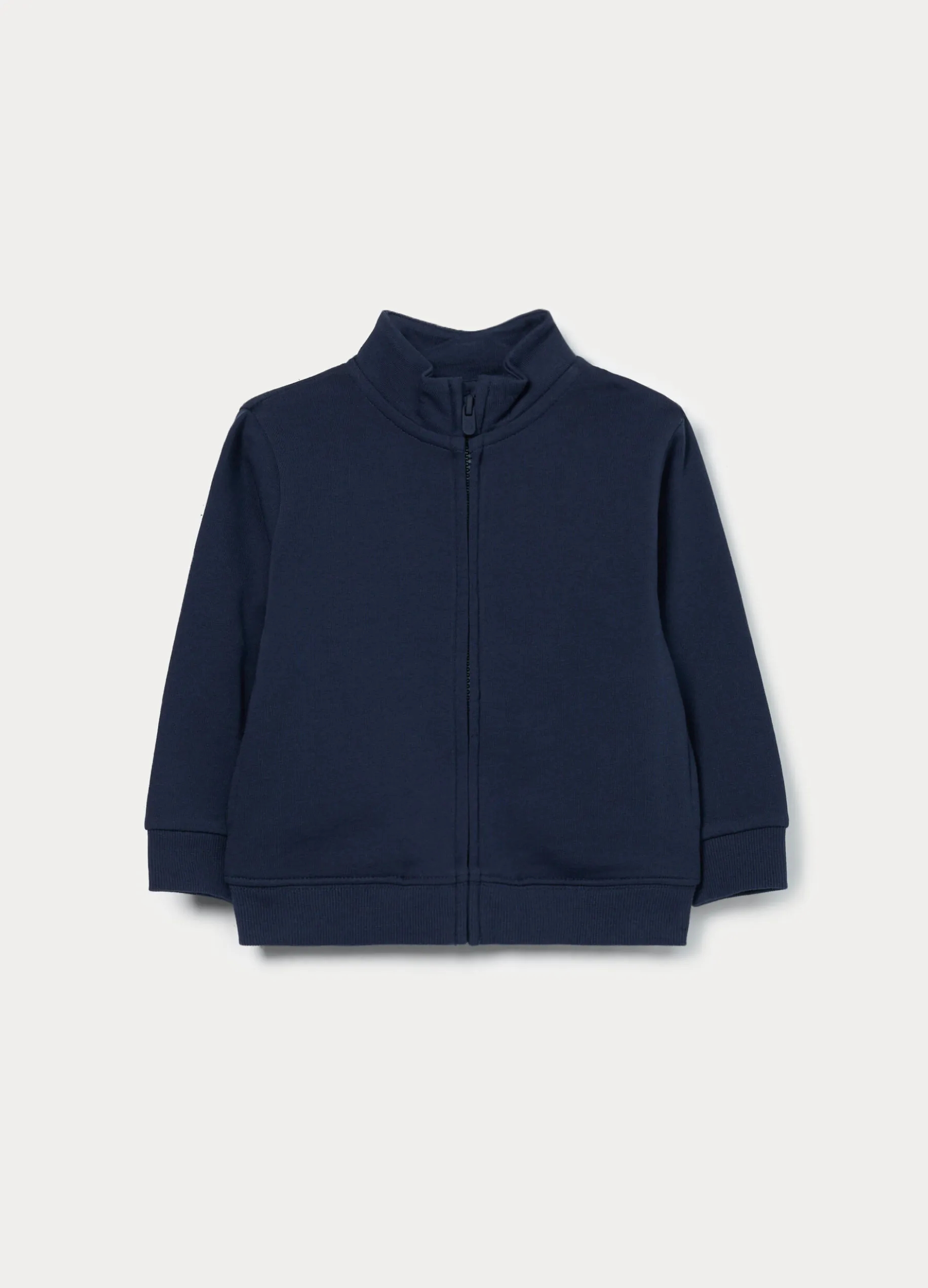 Felpa full zip in french terry di puro cotone bimbo