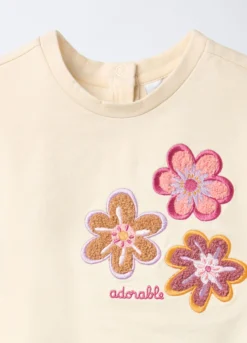 Felpa girocollo in cotone garzato stretch bimba