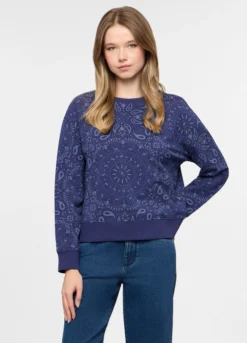 Felpa girocollo in french terry stretch donna