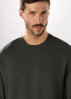 Felpa girocollo in puro cotone uomo