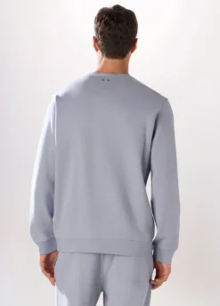 Felpa girocollo in puro cotone uomo