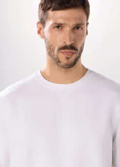 Felpa girocollo in puro cotone uomo