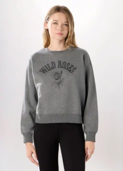 Felpa girocollo misto cotone donna