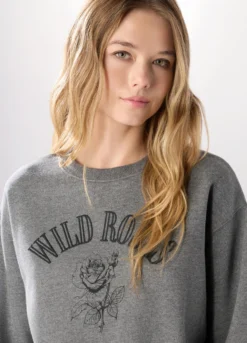 Felpa girocollo misto cotone donna