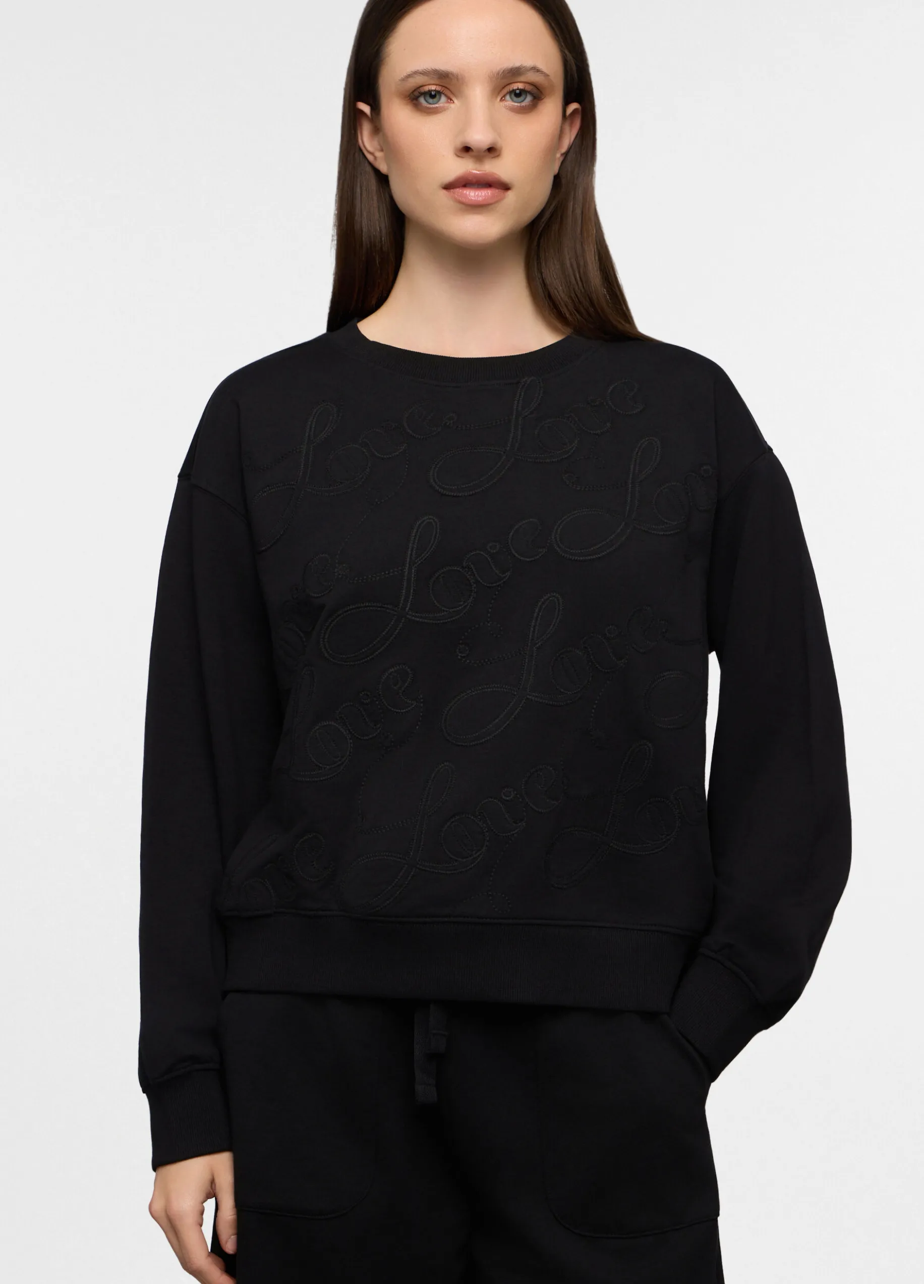 Felpa girocollo stretch donna