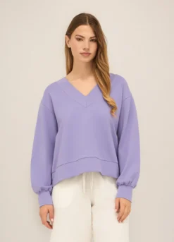 Felpa in french terry di cotone stretch donna