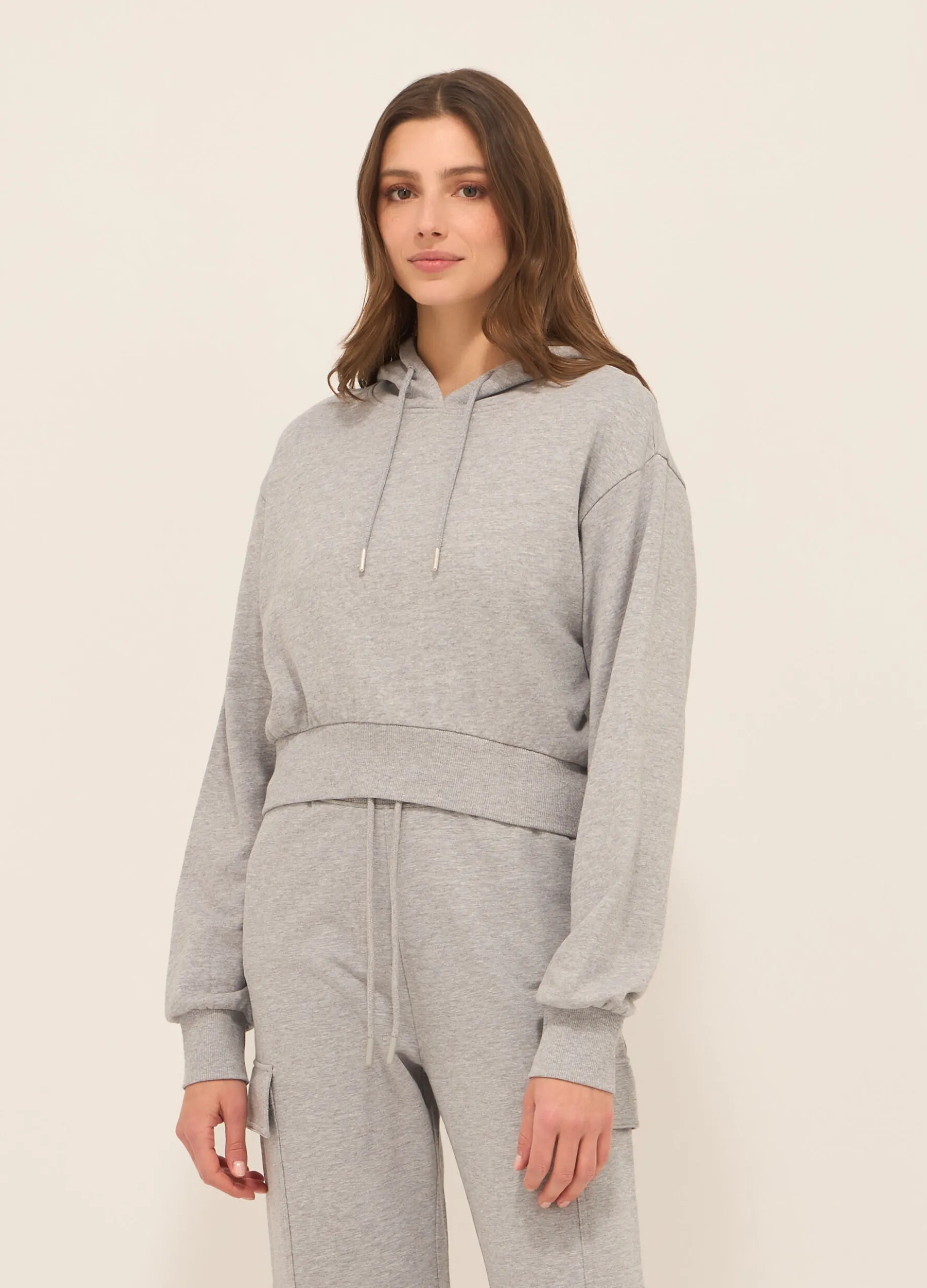 Felpa in french terry di cotone mélange donna