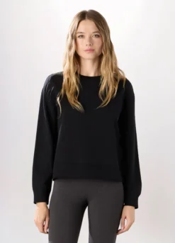 Felpa in french terry di cotone stretch donna