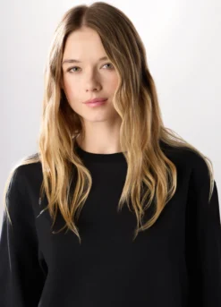 Felpa in french terry di cotone stretch donna