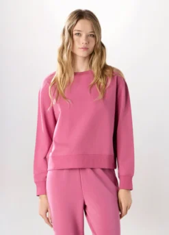 Felpa in french terry di cotone stretch donna