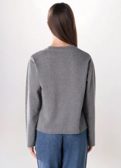 Felpa in french terry di misto cotone donna