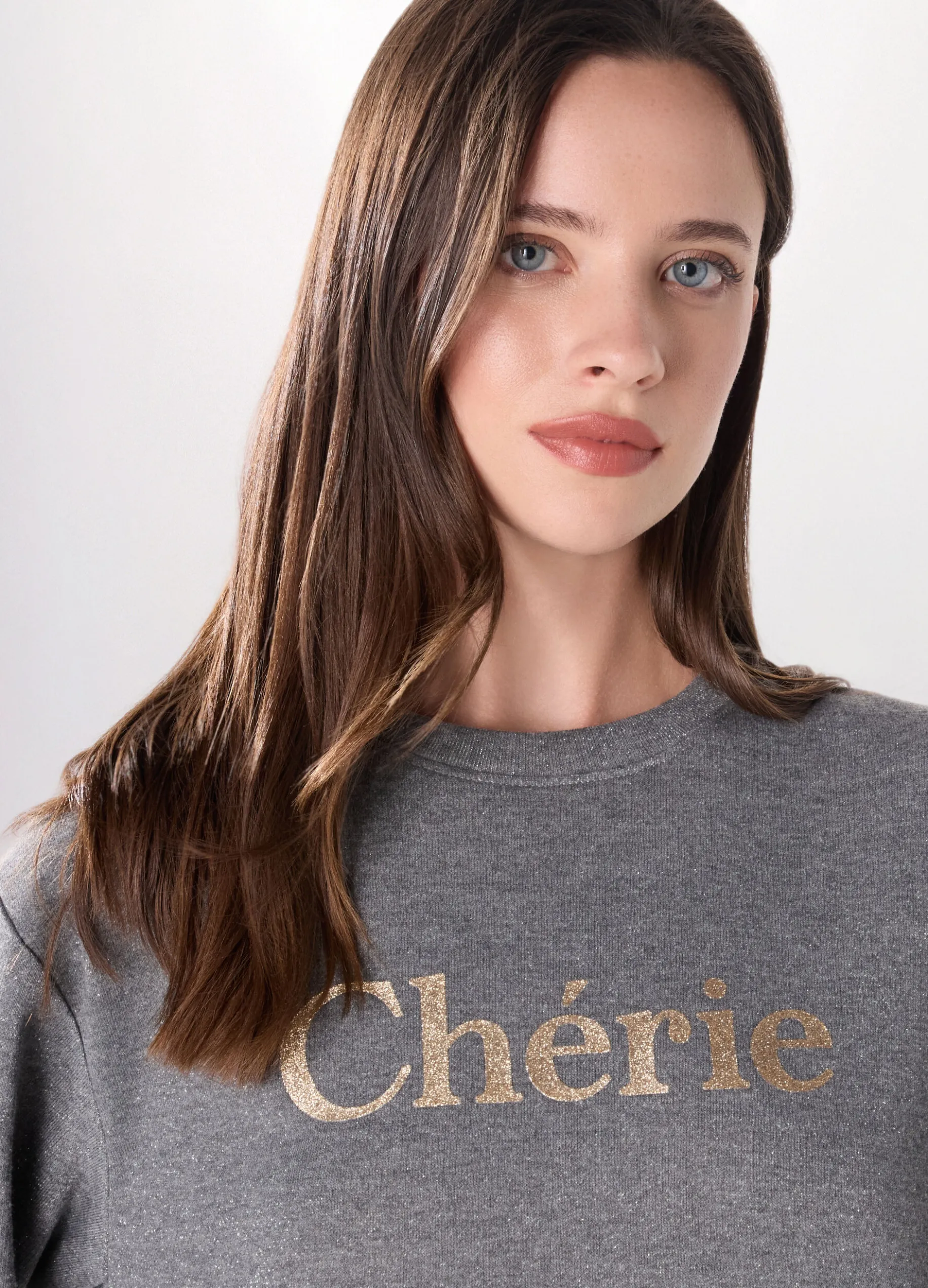 Felpa in french terry di misto cotone donna