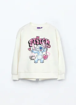 Felpa in french terry di misto cotone bambina