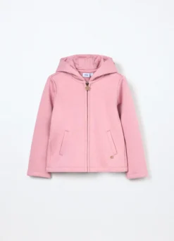 Felpa in misto cotone con cappuccio bambina