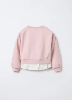 Felpa in misto cotone garzato bambina