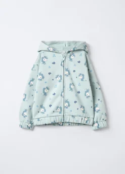 Felpa in misto cotone garzato bambina