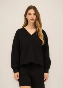 Felpa in misto cotone stretch donna