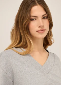 Felpa in misto cotone stretch donna