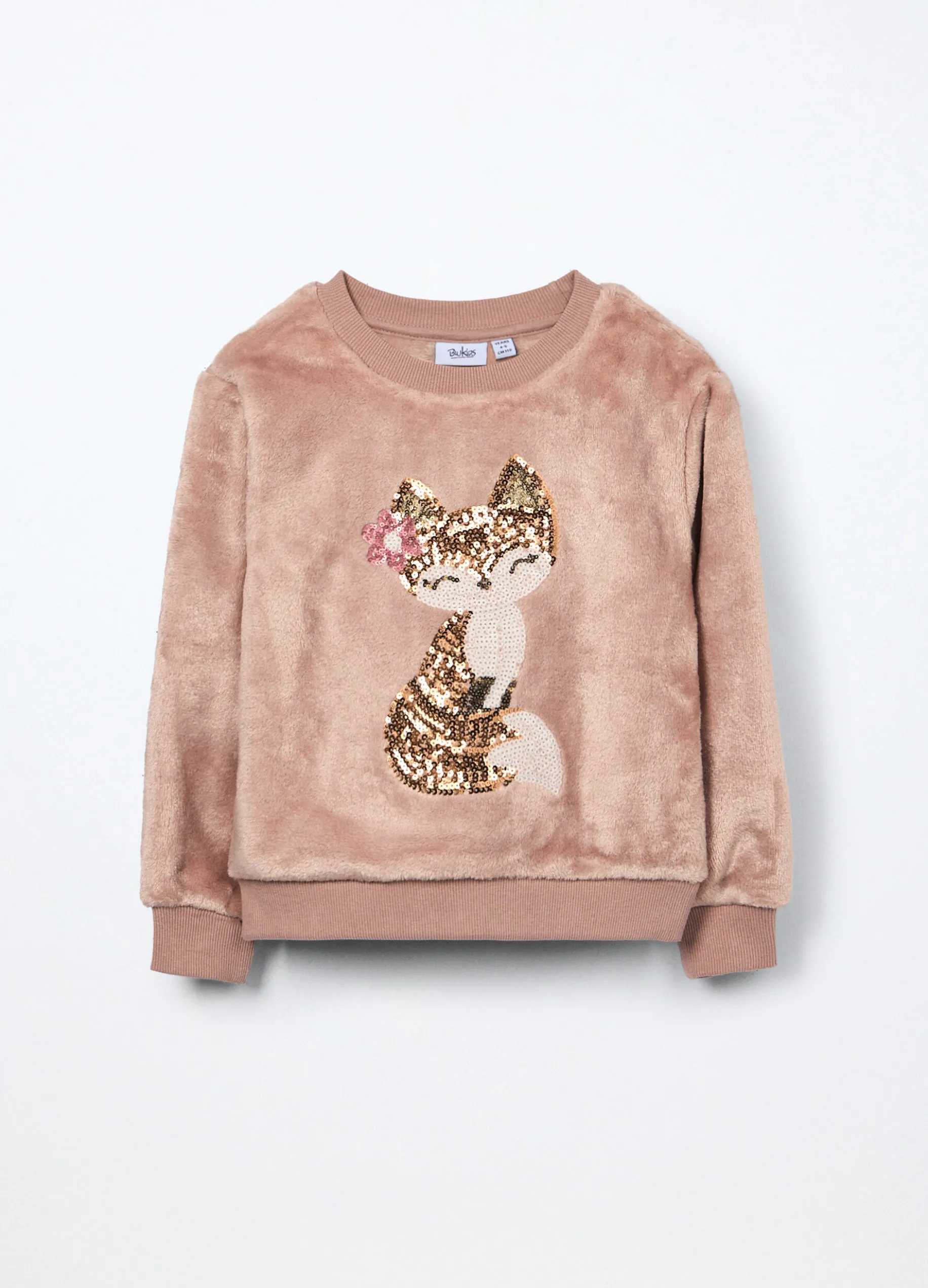 Felpa in pile con paillettes bambina