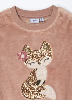Felpa in pile con paillettes bambina